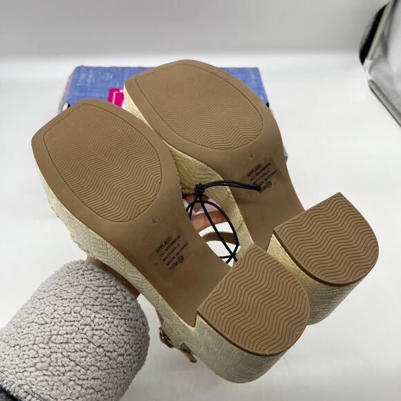 Pop Womens Applaud Heeled Sandals Natural Cream Color Size 10M - Picture 5 of 9